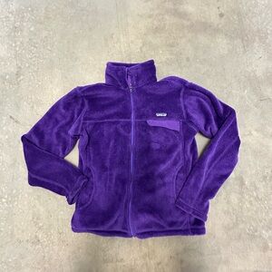 Vintage Patagonia Purple Textured Fleece Pullover Jacket size large